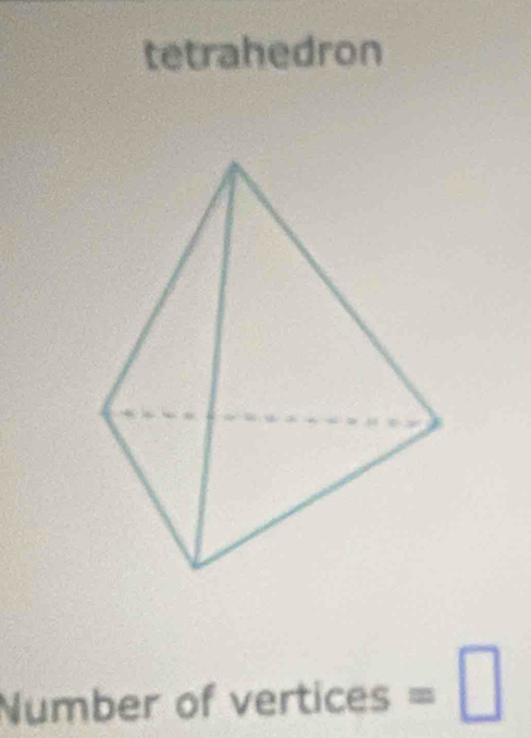 tetrahedron 
Number of vertices