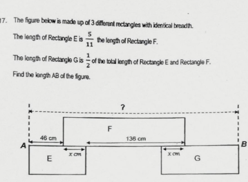 Solved: The figure below is made up of 3 difflerent rectangles with ...