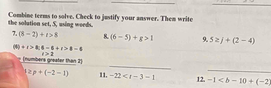 Solved: Combine terms to solve. Check to justify your answer. Then ...