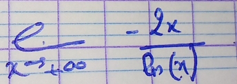  e/xto +∈fty  - 2x/ln (x) 