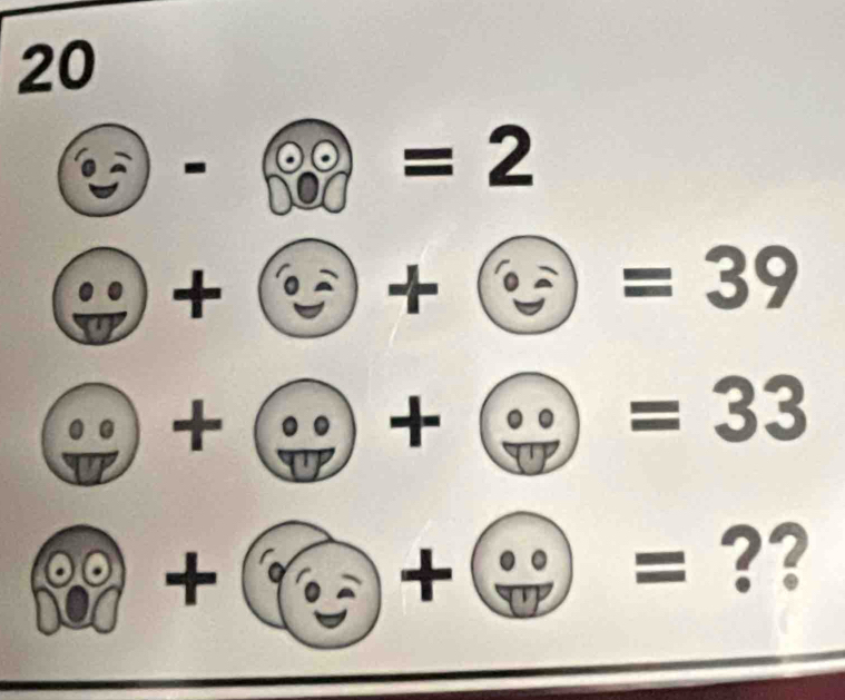 20 
-
=2
+ 
+
=39
0 +
+ D =33
+
+ a = ?? 
O