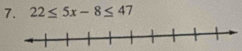 22≤ 5x-8≤ 47