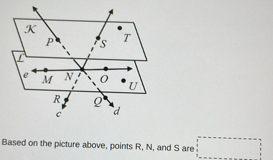 Based on the picture above, points R, N, and S are