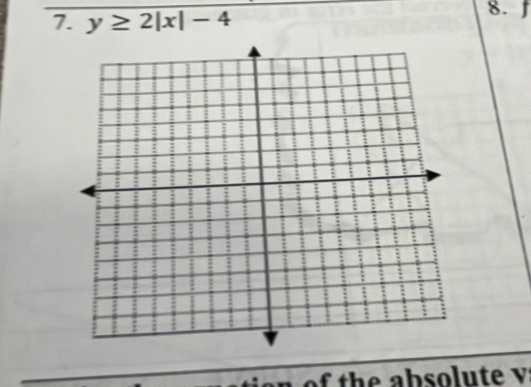 y≥ 2|x|-4
8. f
f h e so te v