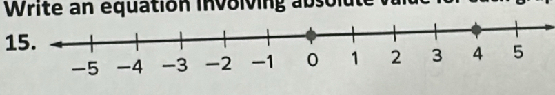 Write an equation involving abso l u t 
1