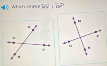 Which shows overleftrightarrow MN⊥ overleftrightarrow OP ?