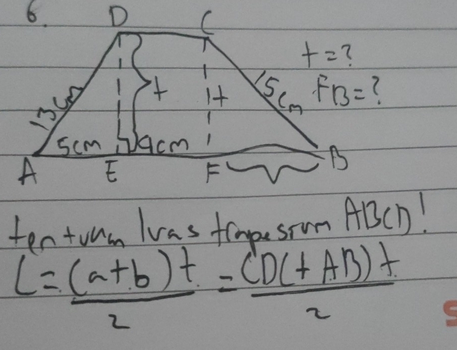 ten tuan lvas tampe srom ABCD!
C= ((a+b)t)/2 = CD(tAB)t/2 