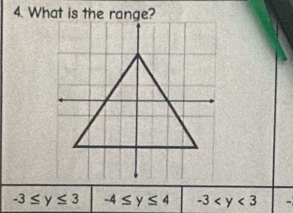 -3≤ y≤ 3 -4≤ y≤ 4 -3