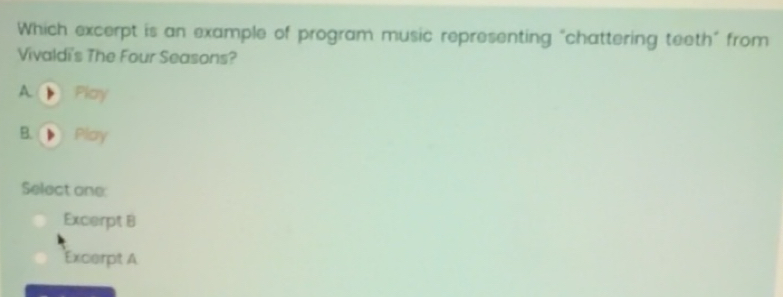 Solved: Which excerpt is an example of program music representing ...