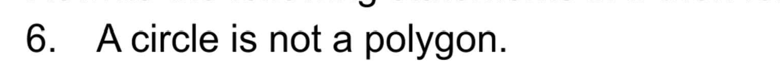 A circle is not a polygon.