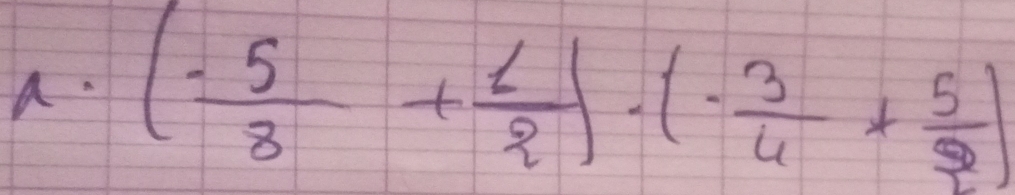 ( (-5)/8 + 1/2 )· (- 3/4 + 5/8 )