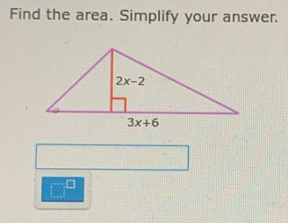 Find the area. Simplify your answer.
□