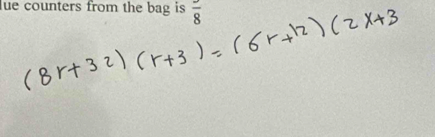 lue counters from the bag is frac 8