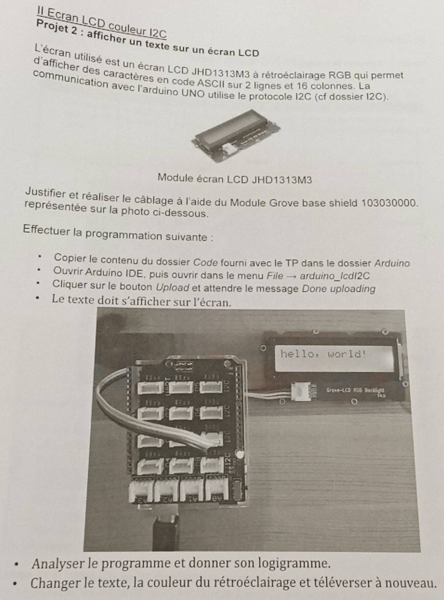 Résolu :Il Ecran LCD couleur I2C Projet 2 : afficher un texte sur un ...