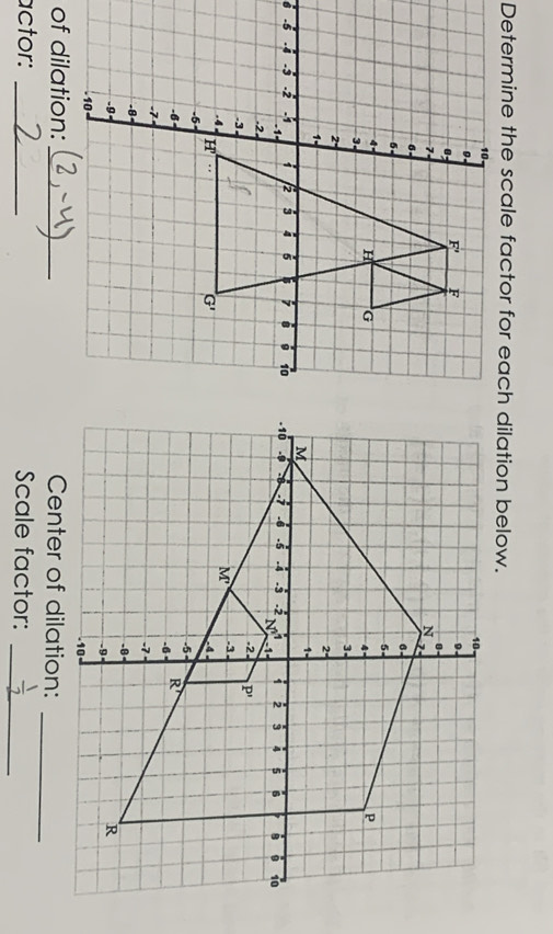 of dilation:_ 
actor: _Scale factor:_