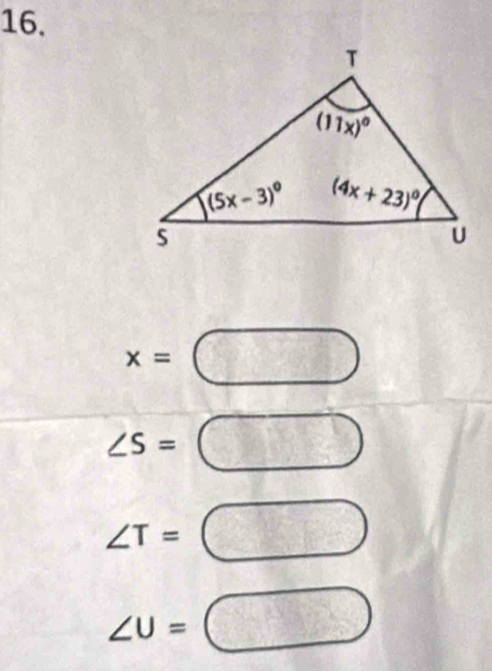 x=□
∠ S=bigcirc
∠ T=bigcirc
∠ U=□
□ 