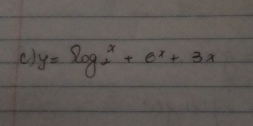 () y=log _2^(x+e^x)+3x