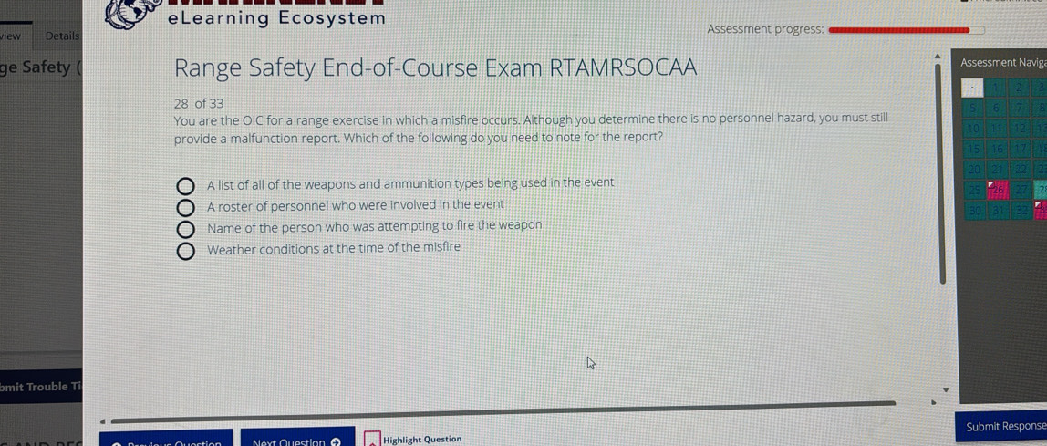 eLearning Ecosystem Assessment progress: view Details ge Safety ( Range ...