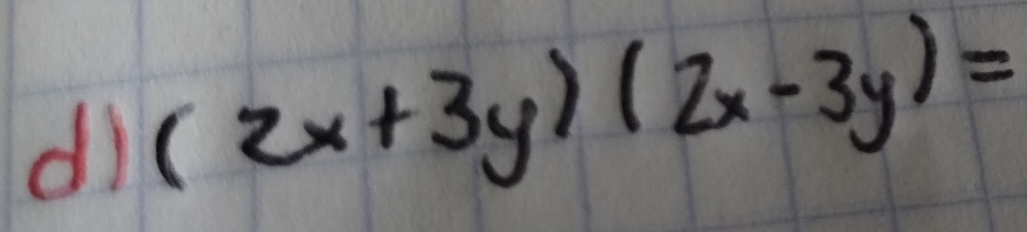 di (2x+3y)(2x-3y)=