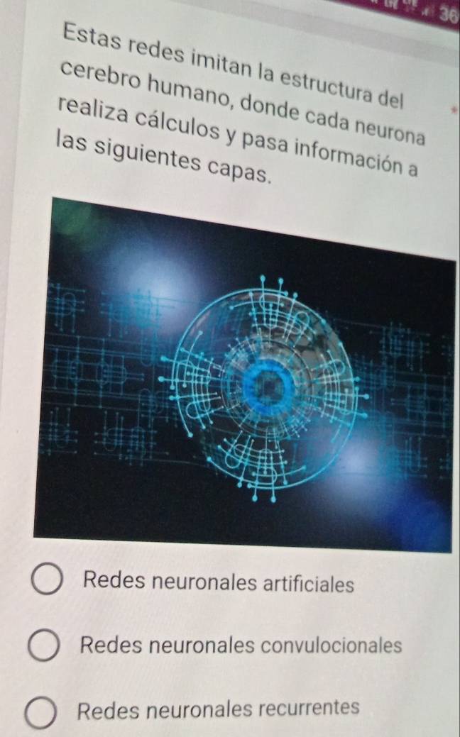 Estas redes imitan la estructura del
cerebro humano, donde cada neurona
realiza cálculos y pasa información a
las siguientes capas.
Redes neuronales artificiales
Redes neuronales convulocionales
Redes neuronales recurrentes