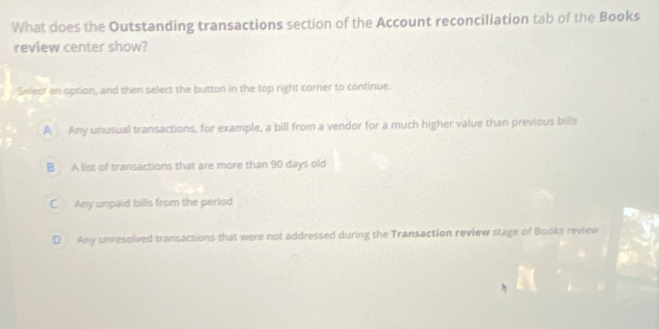 Solved: What does the Outstanding transactions section of the Account ...