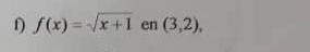 f(x)=sqrt(x+1) en (3,2),