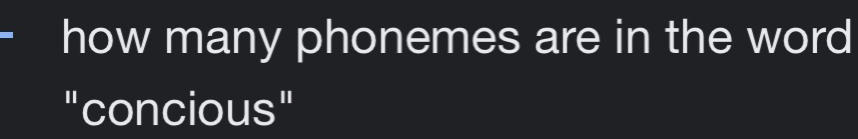 how many phonemes are in the word 
"concious"