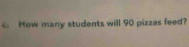 How many students will 90 pizzas feed?