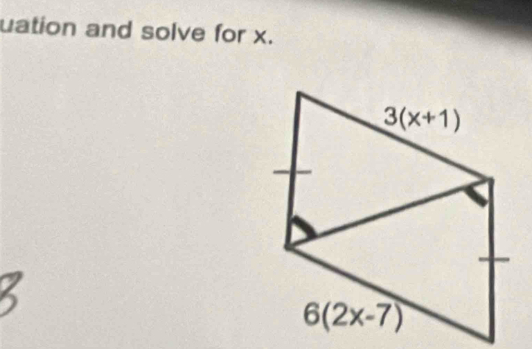 uation and solve for x.