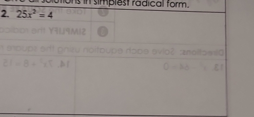 in simplest radical form.
2