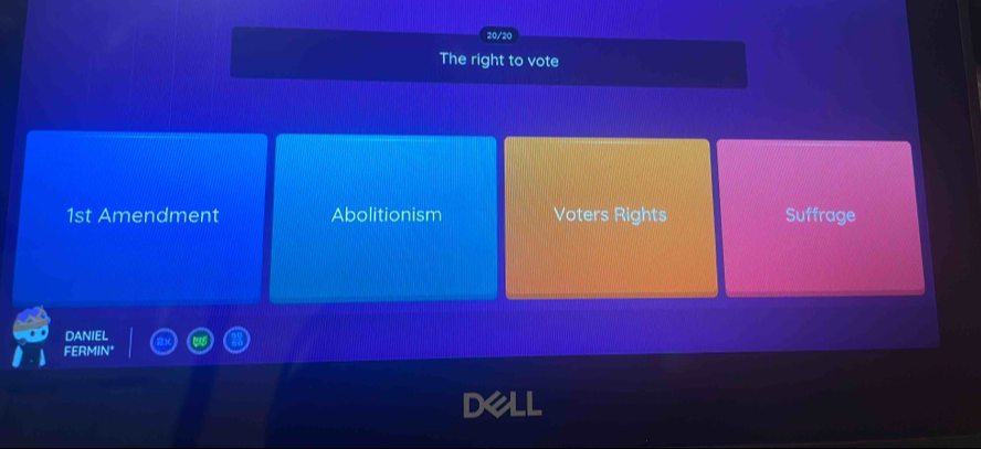 20/20
The right to vote
1st Amendment Abolitionism Voters Rights Suffrage
DANIEL
FERMIN