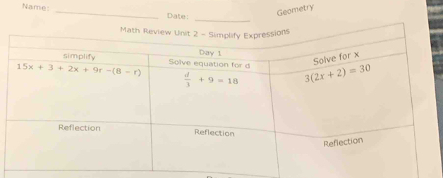 Name:
_
Date:
Geometry
_