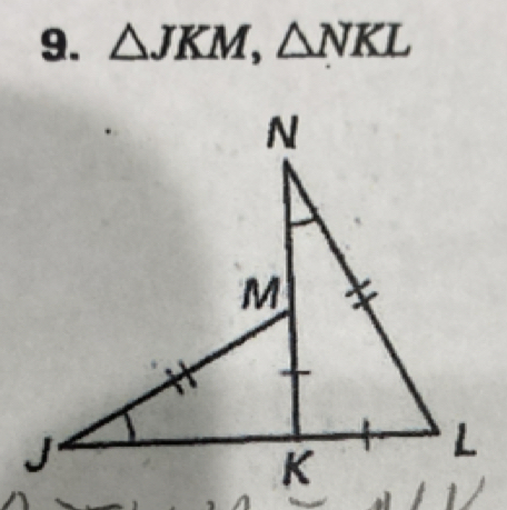 △ JKM, △ NKL