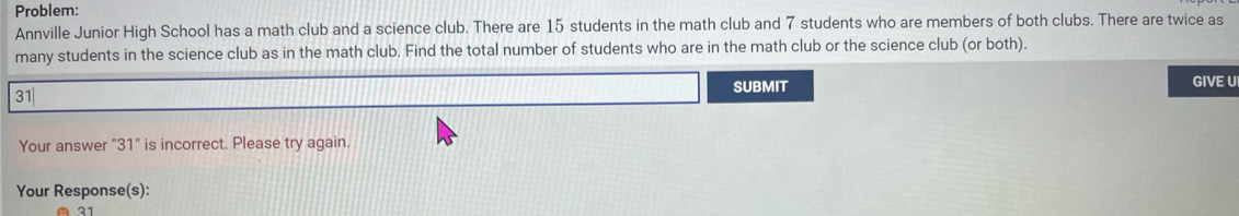 Solved: Problem: Annville Junior High School has a math club and a ...