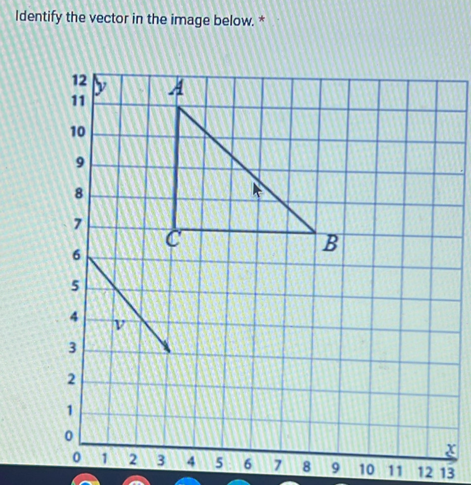 Identify the vector in the image below. *
11 13