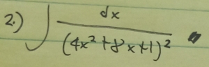 2 ∈t frac dx(4x^2+8x+1)^2