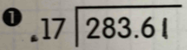 0 beginarrayr 17encloselongdiv 283.61endarray