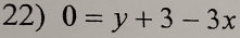 0=y+3-3x