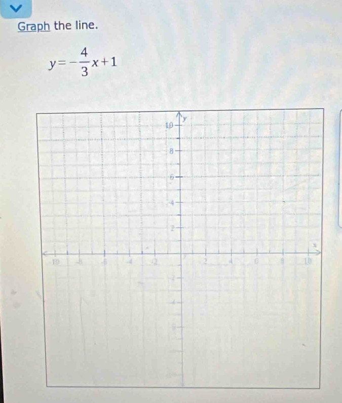 Graph the line.
y=- 4/3 x+1