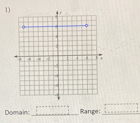 Domain: _ □ Range: _ _ □ 