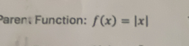 Paren Function: f(x)=|x|