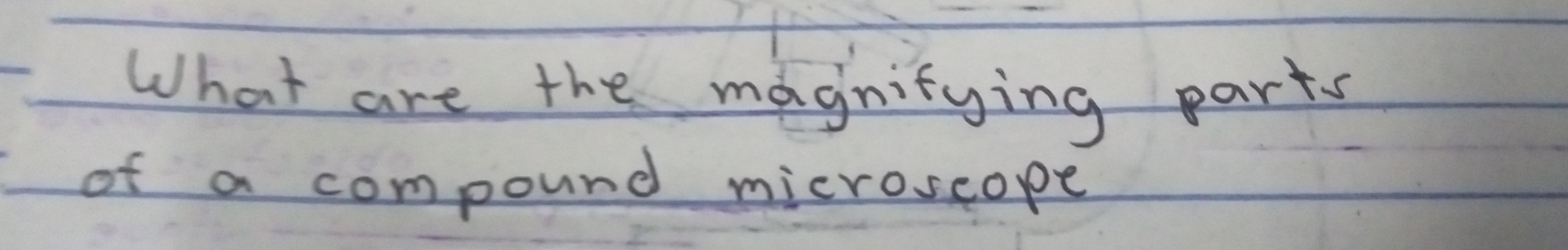 What are the magnitying parts 
of a compound microscope