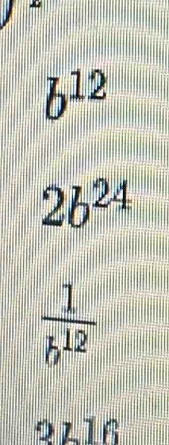 b^(12)
2b^(24)
 1/b^(12) 
2Z16