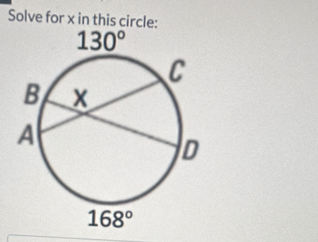 Solve for x in this circle: