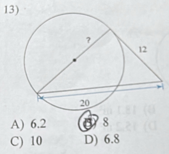 A) 6.2 68
C) 10 D) 6.8