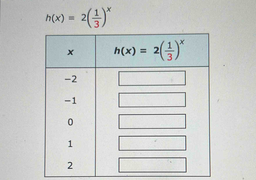 h(x)=2( 1/3 )^x