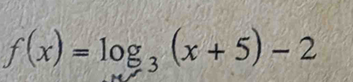 f(x)=log _3(x+5)-2