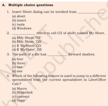 Solved: Insert Sheet dialog can be invoked from_ (a) sheet (b) insert ...