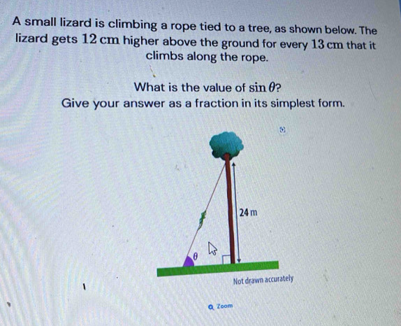 Solved: A small lizard is climbing a rope tied to a tree, as shown ...