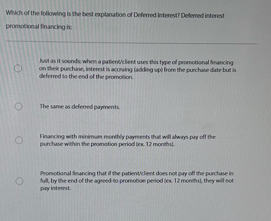 Solved: Which of the following is the best explanation of Deferred ...